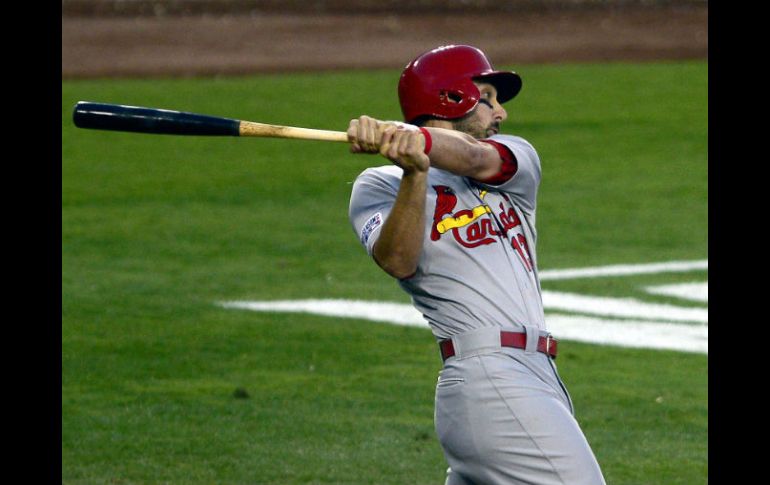 Matt Carpenter empalmó un doblete de tres carreras que significó la ventaja. EFE / M. Nelson.