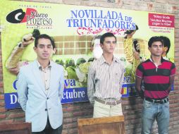 Los tres protagonistas de esta tarde se disputarán el trofeo 'Manuel Capetillo'. EL INFORMADOR / E. Flores