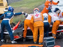 Bianchi impactó su auto contra una grúa que maniobraba en una curva del circuito de Suzuka. EFE / H. Yamamura