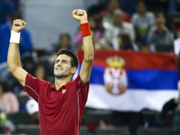 Djokovic se instala en la semifinal del torneo al vencer por 6-4 y 6-2 al español David Ferrer. EFE / D. Azubel