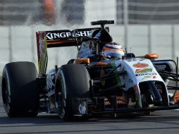 Mientras entrena Hülkenberg para el circuito de Sochi. AFP / Y. Kadobnob