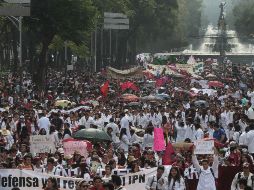 Iniciaron su marcha por Paseo de la Reforma y siguieron por Eje Central hasta Tlatelolco. SUN / A. Hernández