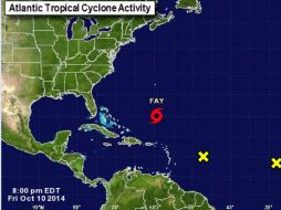 De acuerdo con meteorólogos, Fay virará el sábado hacia el norte y aumentará su velocidad. ESPECIAL / nhc.noaa.gov