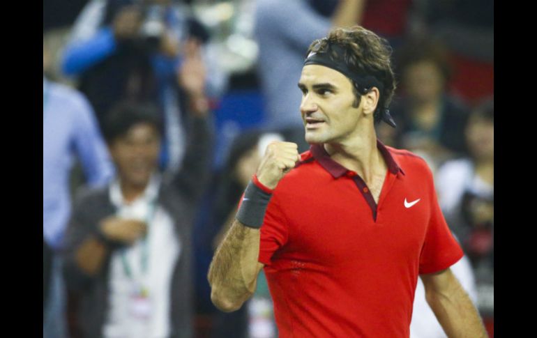 ''Hice muy buen partido y al final bastó con eso'', declara Roger Federer tras su triunfo. EFE / D. Azubel