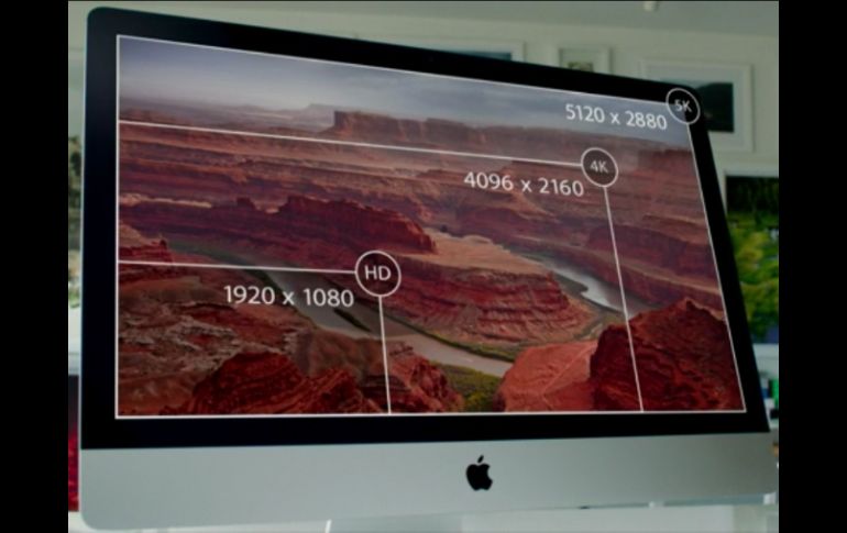 El nuevo iMac tiene mayor resolución que una pantalla HD y una 4K. ESPECIAL / apple.com