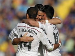 El de hoy es el tercer gol de ''Chicharito'' en la liga española. EFE / M. Bruque