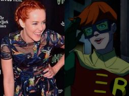 Jena Malone (i) ha sido vista en el set de filmación con el look pelirrojo de Carrie Kelly (d). ESPECIAL / @jenamalone y dccomics.com