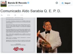 En el comunicado, la banda extiende su más sentido pésame a los familiares de Sarabia. TWITTER / @ElRecodoOficial
