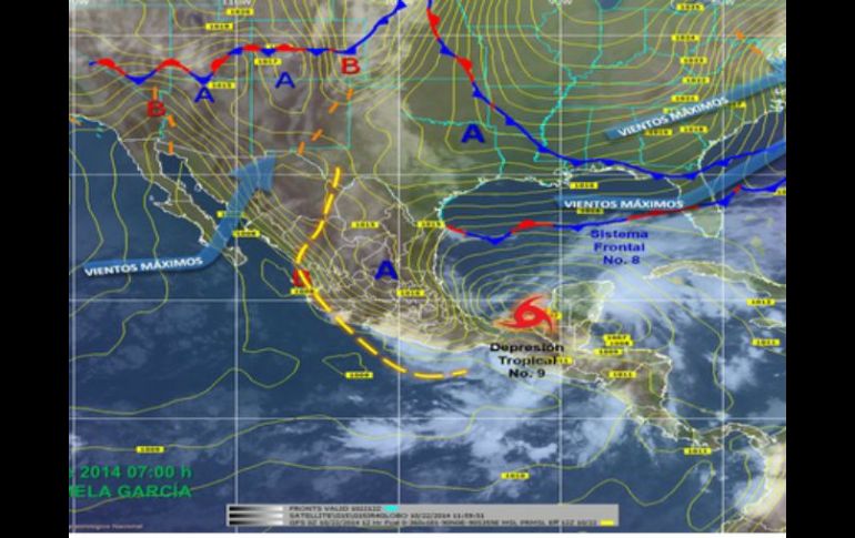 De acuerdo al pronóstico, se espera que el sistema mantenga su desplazamiento al este. ESPECIAL / smn.conagua.gob.mx