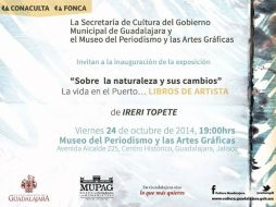 La exposición se realiza con el apoyo de la Secretaría de Cultura y el Ayuntamiento de Guadalajara. FACEBOOK / Cultura Guadalajara