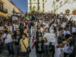 Estudiantes de Jalisco y Guanajuato protestan en la ciudad para exigir justicia. EL INFORMADOR / A. Hernández