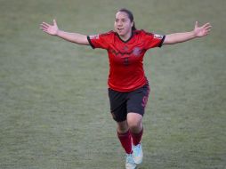 Charlyn Corral es la heroína del partido tras anotar los dos goles ante Trinidad y Tobago en tiempo extra. AFP / M. Leff