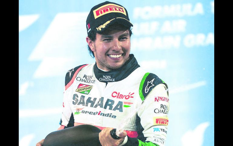 Enrachado. El piloto jalisciense de Force India, Sergio Pérez, lleva cinco carreras consecutivas sumando puntos. ESPECIAL / Sahara Force India