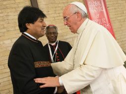 Evo Morales participa como representante de grupos indígenas en el Encuentro Mundial de Movimientos Populares. AFP /