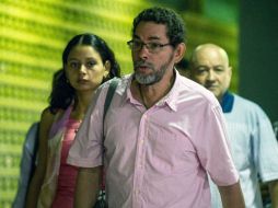 Pastor Alape, comandante de la guerrilla, en su llegada al Palacio de Convenciones de La Habana. AFP / Y. Lage