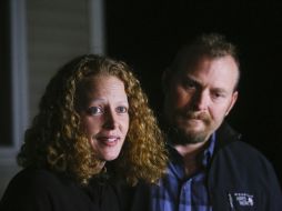 Kaci Hickox y su novio salieron a dar un paseo en bicileta y hablaron con la prensa. AP / W. Hayward