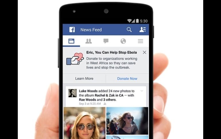 Los usuarios verán en la sección de noticias la opción de donar a dichas organizaciones. ESPECIAL / allfacebook.com
