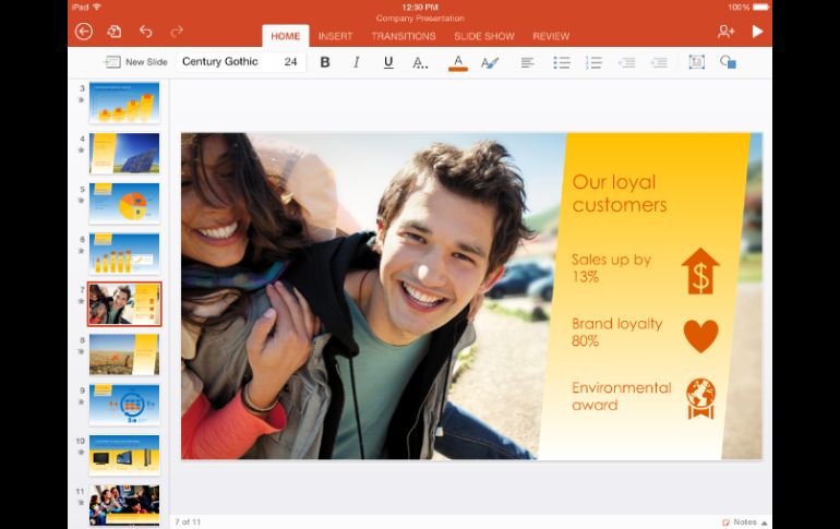 En la imagen, aparece la nueva versión del programa PowerPoint. AP /