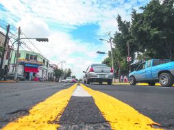 INICIA EL CAOS. La única modificación que se observa en la calle Jesús García es la pinta de algunas líneas sobre el asfalto. SUN / A. García