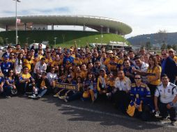 El grupo de aficionados de Tigres no dejaron de cantar todo el encuentro. TWITTER / @TigresOficial