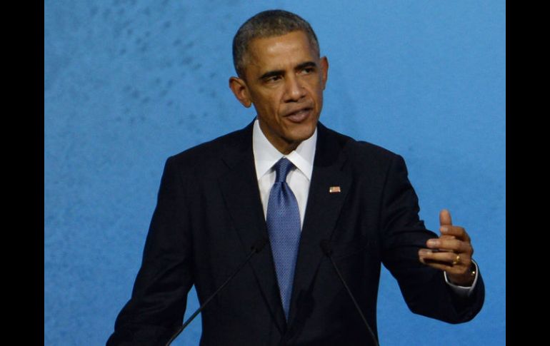 Barack Obama, presidente de Estados Unidos, durante su participación en la apertura de la cumbre Asia Pacífico de la APEC. AP / W. Zhao