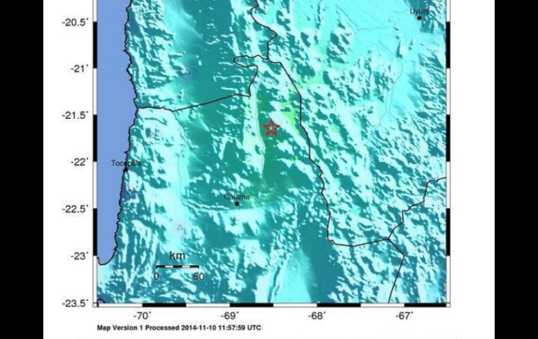 El sismo lo percibieron tres regiones del norte de este país. EFE / USGS