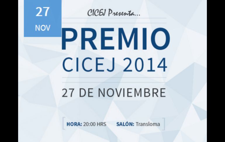 El fallo se dará a conocer el 14 de noviembre y la ceremonia de premiación se realizará el jueves 27. ESPECIAL / cicej.mx