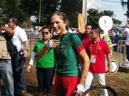 La ciclista mexicana reconoce que la competencia fue dura, 'cualquier error costaría la carrera', dijo. TWITTER / @CONADE