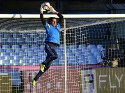 El portero alemán Roman Weidenfeller, en la sesión de entrenamiento en el Estadio de Vigo. AP / J. Soriano