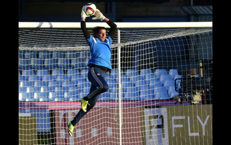 El portero alemán Roman Weidenfeller, en la sesión de entrenamiento en el Estadio de Vigo. AP / J. Soriano