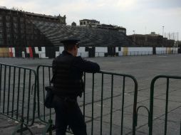 Las gradas, vallas y equipos de sonido instalado para el evento ya fue retirado. NTX / C. Pereda