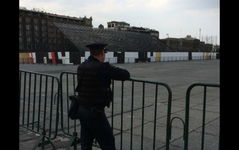 Las gradas, vallas y equipos de sonido instalado para el evento ya fue retirado. NTX / C. Pereda