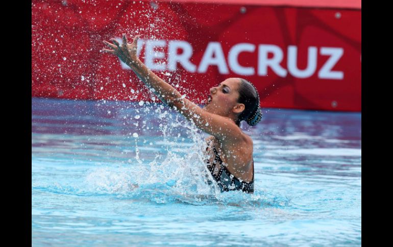 La tapatía Nuria Diosdado durante la prueba de solo libre de nado sincronizado. NTX / G . Durán