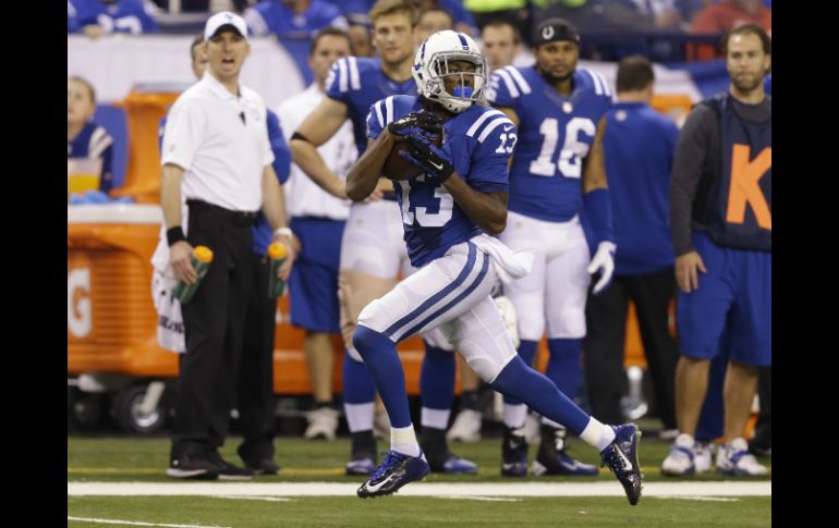 T. Y. Hilton promete anotar un touchdown para dedicárselo a su hija que acaba de nacer. AP / M. Conroy