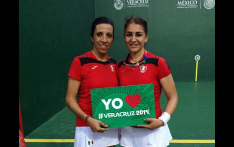 La dupla de Rosa María Flores y Paulina Castillo se impone a sus rivales de Venezuela. TWITTER / @JVeracruz2014