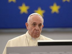 El Papa Francisco mientras pronunciaba su discurso en el Parlamento Europeo. AFP / P. Hertzog