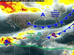 Para esta noche se prevén precipitaciones fuertes en Oaxaca, Chiapas, Tabasco y Veracruz. ESPECIAL / smn.conagua.gob.mx