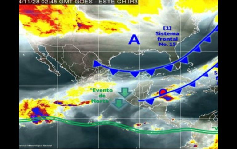 Para esta noche se prevén precipitaciones fuertes en Oaxaca, Chiapas, Tabasco y Veracruz. ESPECIAL / smn.conagua.gob.mx