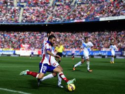 Los Rojiblancos llegaron a 29 puntos y se colocan provisionalmente en segundo lugar. AFP / P. Marcou