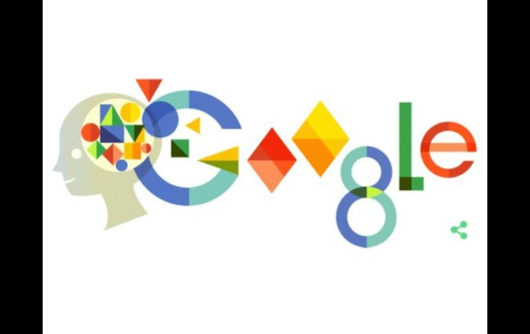 Google muestra en su página inicial el nombre de Anna Freud formado bloques geométricos surgidos de la mente de un niño. ESPECIAL / google.com.mx