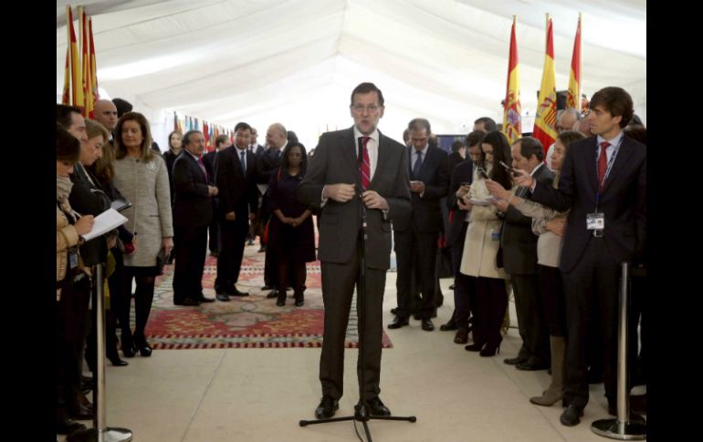 Mariano Rajoy, en declaraciones durante el acto institucional de conmemoración del XXXVI aniversario de la Constitución. EFE / J. Guillén