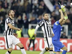 Como un triunfo. La Juventus celebró con euforia su pase a la siguiente ronda. AP / A. Calanni