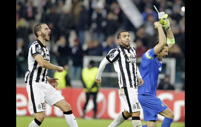 Como un triunfo. La Juventus celebró con euforia su pase a la siguiente ronda. AP / A. Calanni