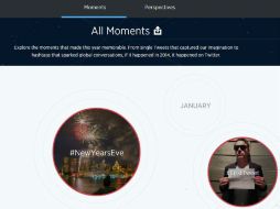 El tema, es acompañado de una imagen, la cuál, te permite revisar los tuits que fueron publicados con cada uno de los hashtag. ESPECIAL /  2014.twitter.com/moments