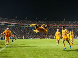 Tigres tiene la ventaja en la final tras vencer 1-0 a las Águilas. MEXSPORT / J. Martínez