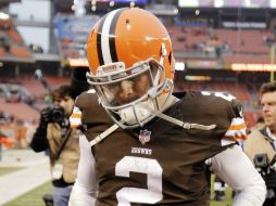 El lanzador de Cleveland, Johnny Manziel, al salir de su primer juego como titular. AP / T. Dejak