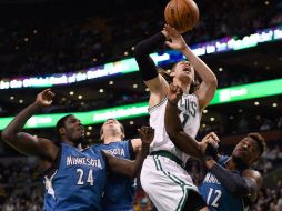 Kelly Olynyk  de los Celtics fue imparable ayer en el TD Garden de Boston, Massachusetts ante Minnesota. EFE / C. Gunther