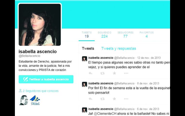 Jaqueline se limitó a reportar la cuenta de Twitter falsa, donde pusieron como foto de perfil una imagen del Facebook de la joven. ESPECIAL /