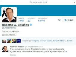 La cuenta de Twitter de Roberto Gómez Bolaños cuenta hasta el momento con casi siete millones de seguidores TWITTER / @ChespiritoRGB