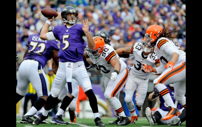 Baltimore toma la ventaja con un pase de 16 yardas para anotación de Joe Flacco a Torrey Smith con 7:33 minutos por jugar. AFP / L. French